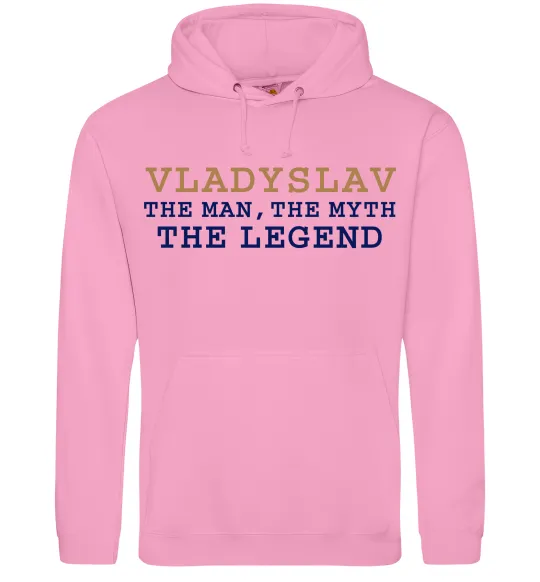 Мужская толстовка (худи) Vladyslav the myth the legend Розовый фото