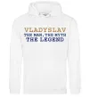 Мужская толстовка (худи) Vladyslav the myth the legend Белый фото