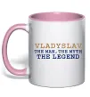 Чашка з кольоровою ручкою Vladyslav the myth the legend Ніжно рожевий фото