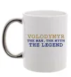 Чашка з кольоровою ручкою Volodymyr the myth the legend Срібло фото