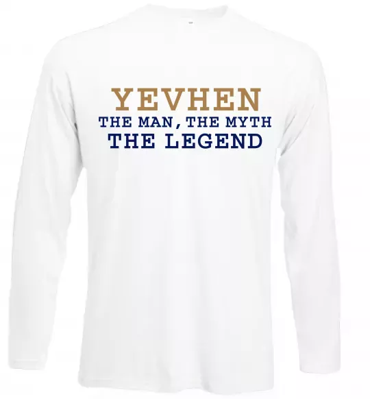 Лонгслів Yevhen the myth the legend Білий фото