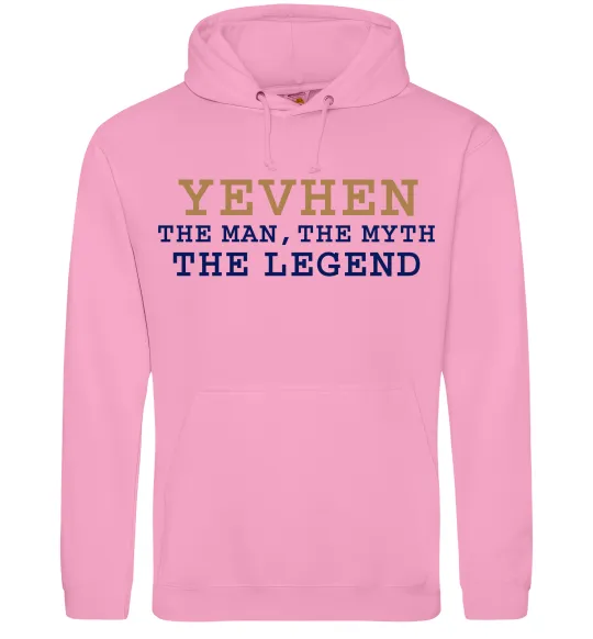 Мужская толстовка (худи) Yevhen the myth the legend Розовый фото