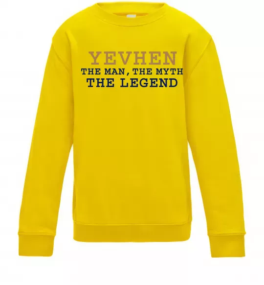 Дитячий світшот Yevhen the myth the legend Сонячно жовтий фото