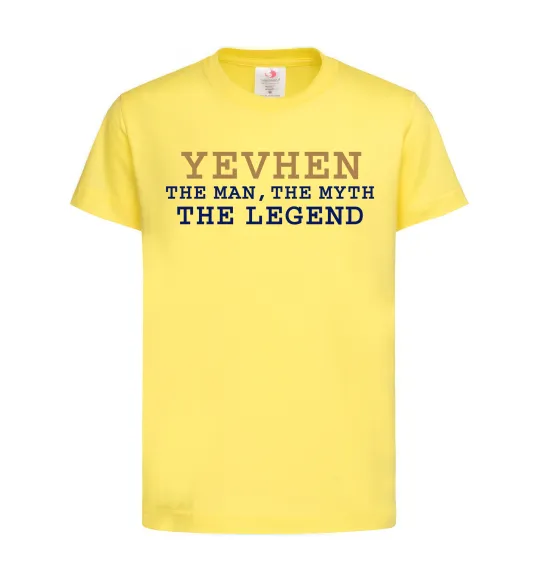 Детская футболка Yevhen the myth the legend Лимонный фото