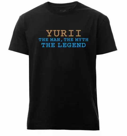 Мужская премиум футболка Yurii the myth the legend Черный фото