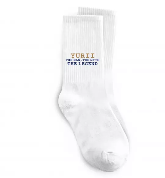 Носки Yurii the myth the legend Белый фото
