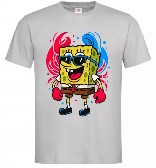 Мужская футболка Спанч боб краб Серый фото