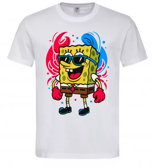 Мужская футболка Спанч боб краб Белый фото