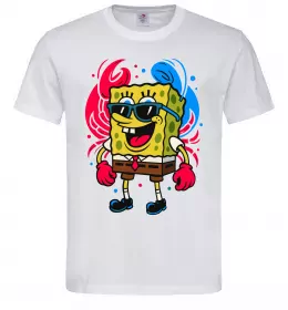 Мужская футболка Спанч боб краб Белый фото