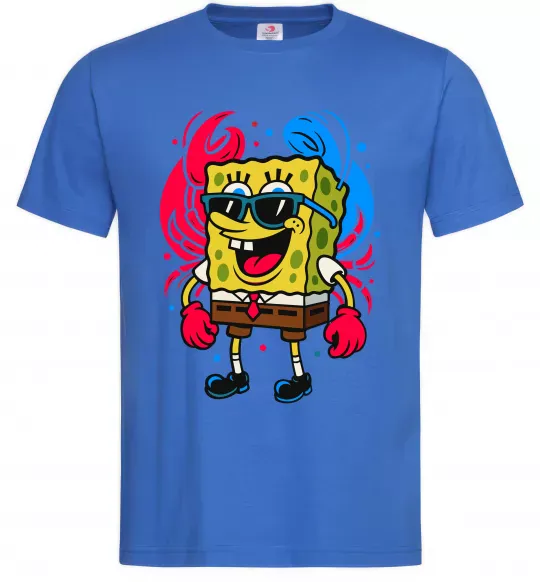Мужская футболка Спанч боб краб Ярко-синий фото