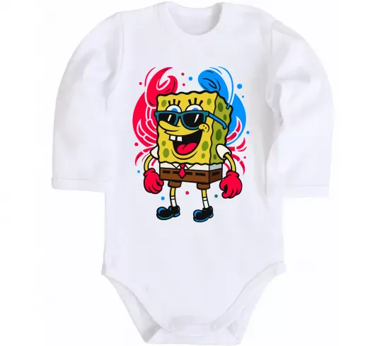 Детский боди Спанч боб краб Белый фото