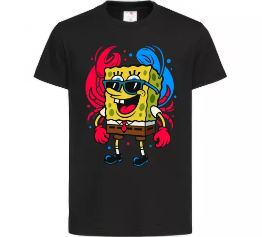 Детская футболка Спанч боб краб Черный фото