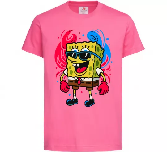 Детская футболка Спанч боб краб Ярко-розовый фото