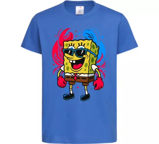 Детская футболка Спанч боб краб Ярко-синий фото