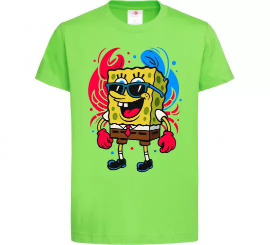 Детская футболка Спанч боб краб Лаймовый фото