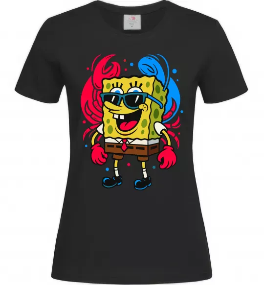 Женская футболка Спанч боб краб Черный фото