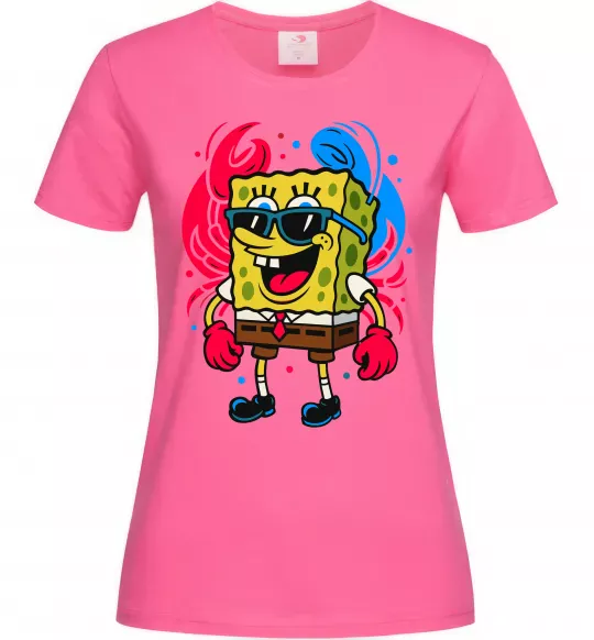 Женская футболка Спанч боб краб Ярко-розовый фото
