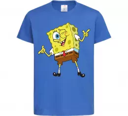 Детская футболка Спанч Боб підморгує Ярко-синий фото