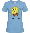 Жіноча футболка Спанч Боб підморгує Блакитний фото