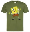 Мужская футболка Спанч Боб підморгує Оливковый фото
