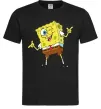 Мужская футболка Спанч Боб підморгує Черный фото