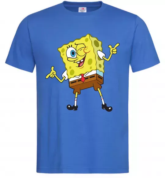 Мужская футболка Спанч Боб підморгує Ярко-синий фото