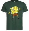 Мужская футболка Спанч Боб підморгує Темно-зеленый фото