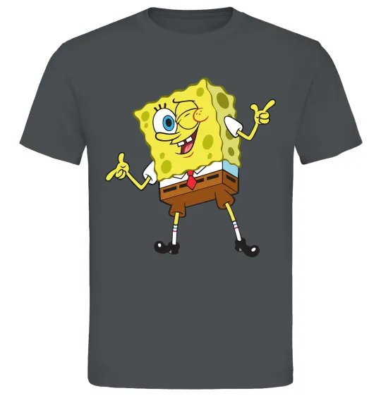 Мужская футболка Спанч Боб підморгує Графит фото