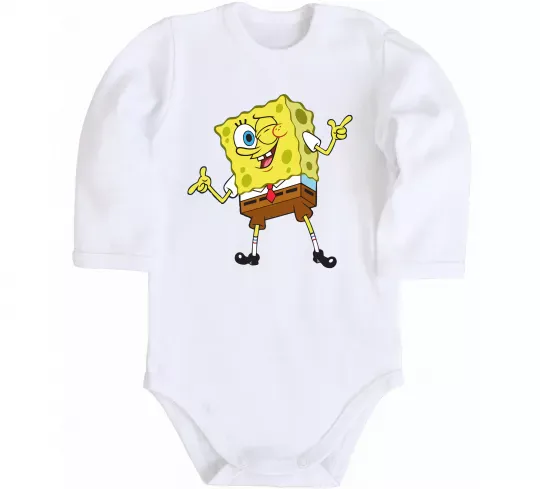 Детский боди Спанч Боб підморгує Белый фото
