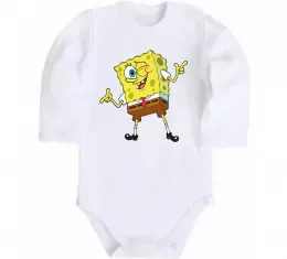 Детский боди Спанч Боб підморгує Белый фото