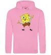 Чоловіча толстовка (худі) Спанч Боб підморгує Рожевий фото