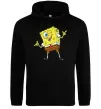 Чоловіча толстовка (худі) Спанч Боб підморгує Чорний фото