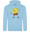 Чоловіча толстовка (худі) Спанч Боб підморгує Блакитний фото
