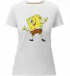 Жіноча преміум футболка Спанч Боб підморгує Білий фото