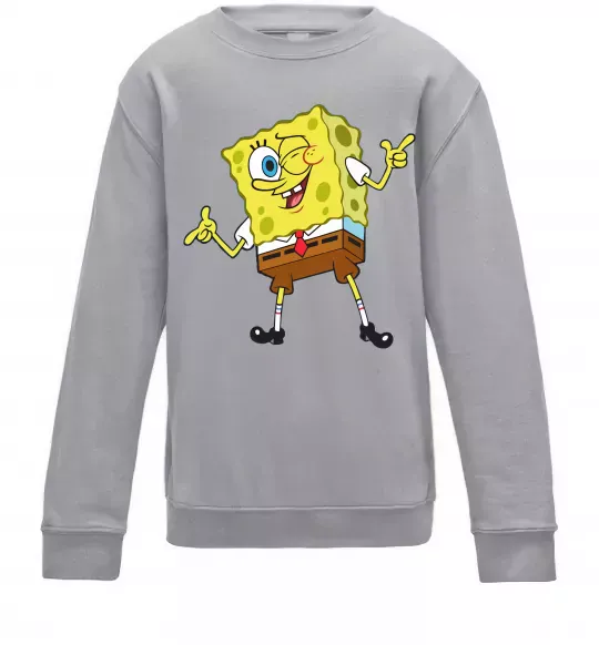 Детский Свитшот Спанч Боб підморгує Серый меланж фото