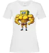 Женская футболка Спанч Боб м'язистий Белый фото