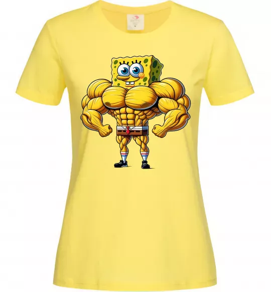 Женская футболка Спанч Боб м'язистий Лимонный фото