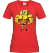 Женская футболка Спанч Боб м'язистий Красный фото