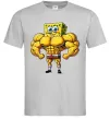 Чоловіча футболка Спанч Боб м'язистий Сірий фото