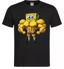Мужская футболка Спанч Боб м'язистий Черный фото