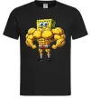 Чоловіча футболка Спанч Боб м'язистий Чорний фото
