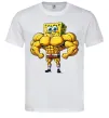 Чоловіча футболка Спанч Боб м'язистий Білий фото