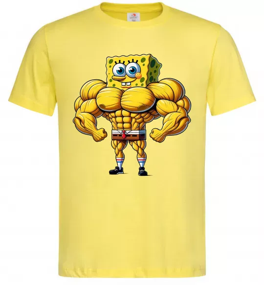 Чоловіча футболка Спанч Боб м'язистий Лимонний фото