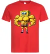 Чоловіча футболка Спанч Боб м'язистий Червоний фото