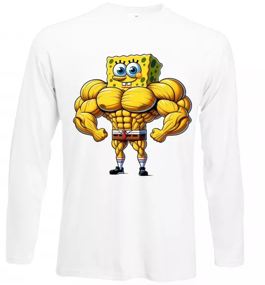 Лонгслив Спанч Боб м'язистий Белый фото