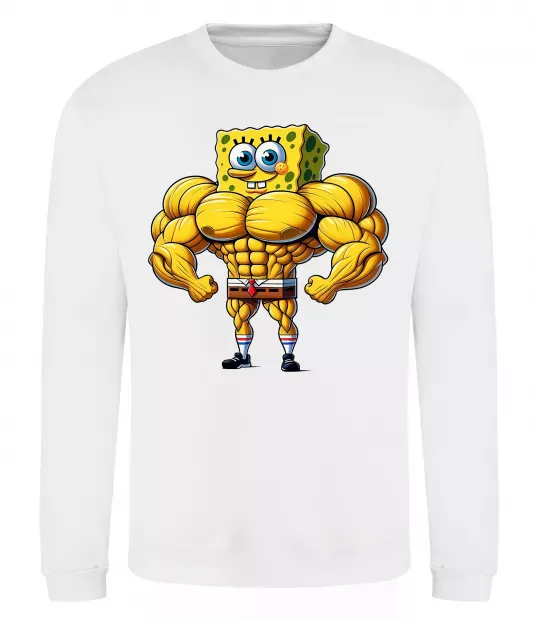 Свитшот Спанч Боб м'язистий Белый фото
