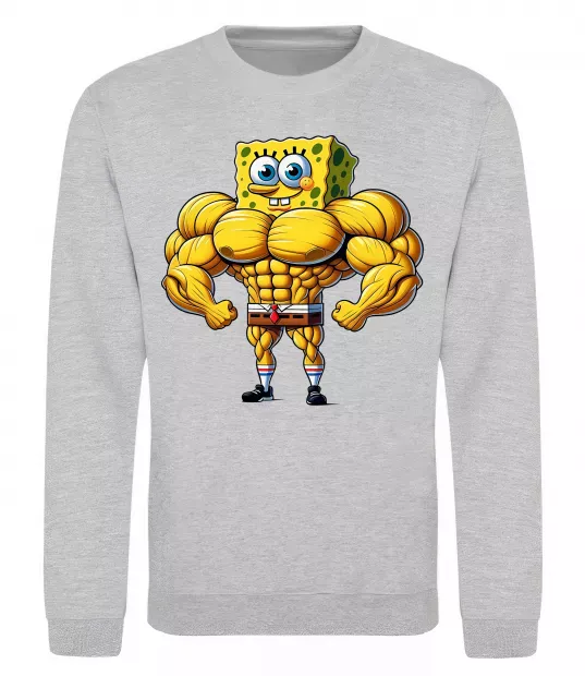Свитшот Спанч Боб м'язистий Серый меланж фото