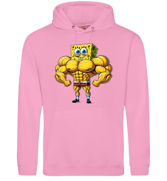Женская толстовка (худи) Спанч Боб м'язистий Розовый фото