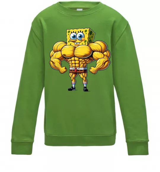 Детский Свитшот Спанч Боб м'язистий Лаймовый фото
