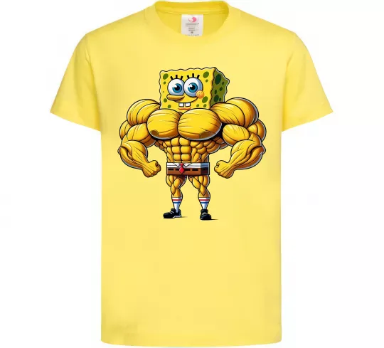 Дитяча футболка Спанч Боб м'язистий Лимонний фото